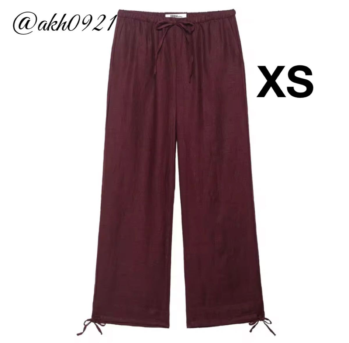 新品未使用★秋新作★vintage ヴィンテージ レトロ リボン ロングパンツ ワイドパンツ ボトムス XSサイズ レディース★ZARA 好きな方に拍卖