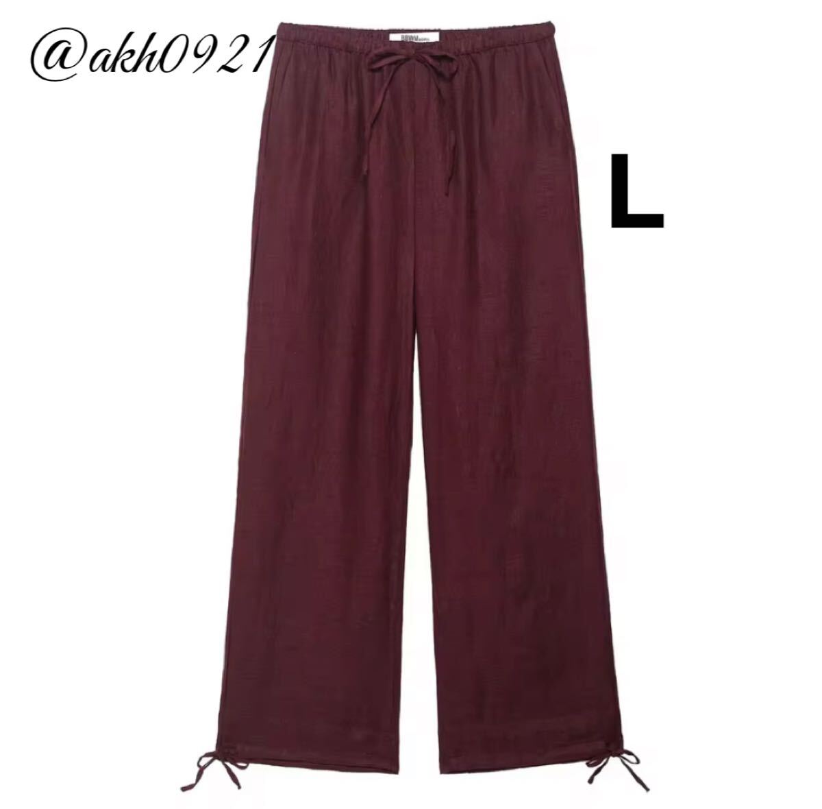 新品未使用★2025 秋新作★vintage ヴィンテージ レトロ リボン ロングパンツ ワイドパンツ ボトムス Lサイズ レディース★ZARA 好きな方に拍卖