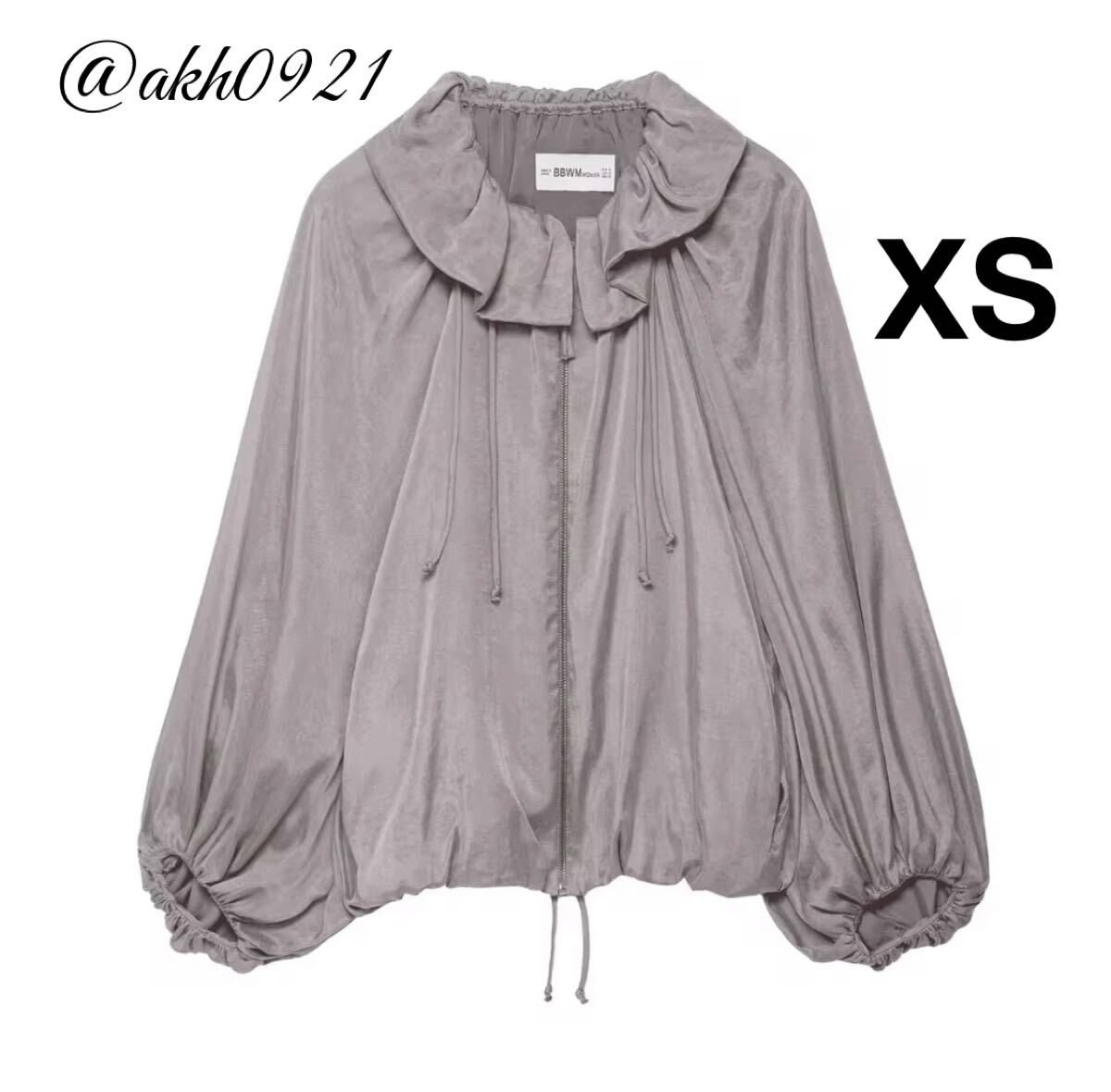 新品未使用★2025 A/W 秋新作★vintage ヴィンテージ レトロ gray ジャンパー ブルゾン アウター XSサイズ レディース★ZARA 好きな方に拍卖