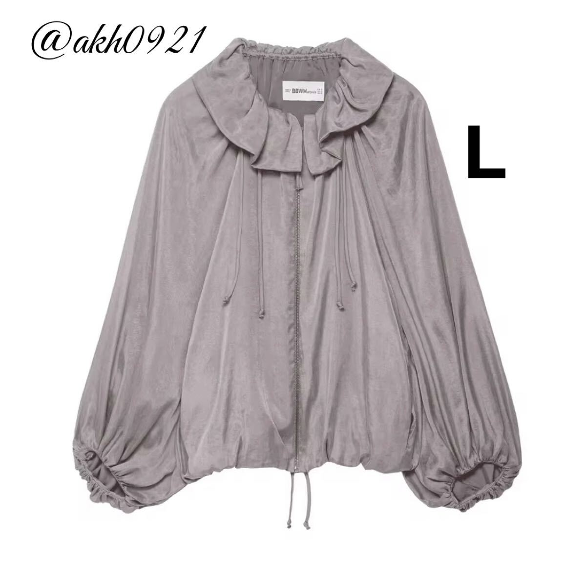 新品未使用★2025 A/W 秋新作★vintage ヴィンテージ レトロ gray ジャンパー ブルゾン アウター Lサイズ レディース★ZARA 好きな方に拍卖