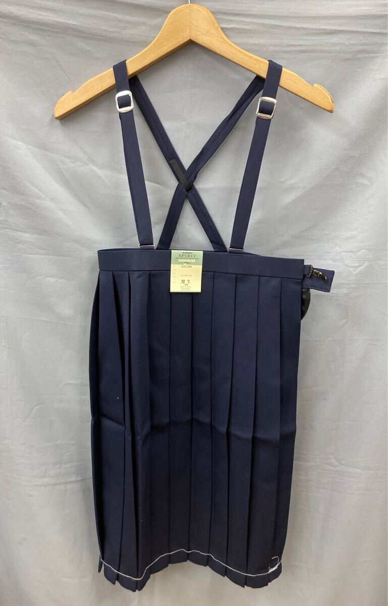 ス-32 Catch 制服 スカート 160 A サイズ ネイビー 紺色 スクール ユニホーム 学生服 肩紐付 プリーツ スカート YKK ファスナー拍卖
