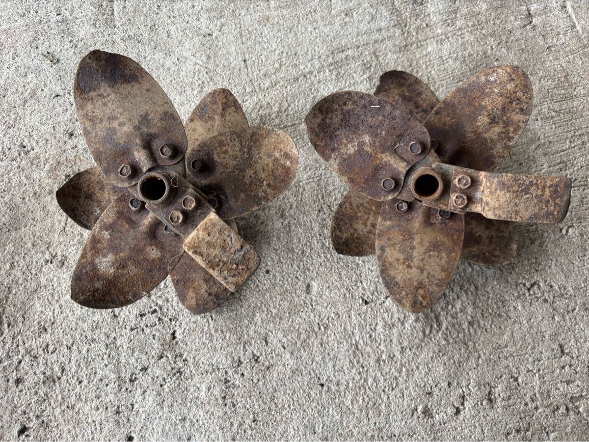 管理機耕運機耕うん機 部品パーツ 爪 ロータリ替刃 三菱 ヤンマー クボタ ロビン 適合機種不明 軸径約25mm 中古拍卖