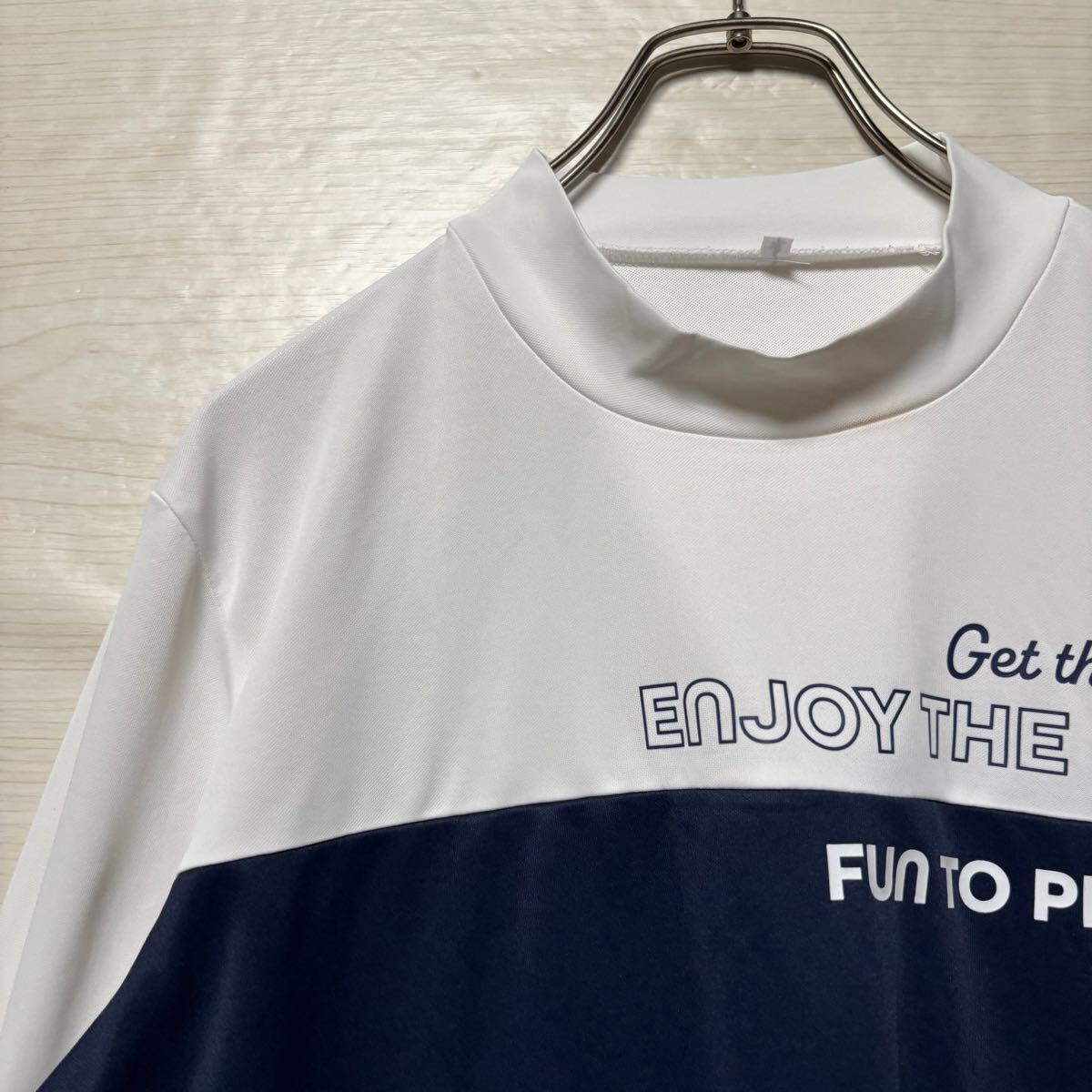 TIGORA ティゴラ ロンT 長袖Tシャツ 長袖カットソー スタンドカラー サイズXL ネイビー ポリエステル 速乾性 レディース トップス (28)拍卖