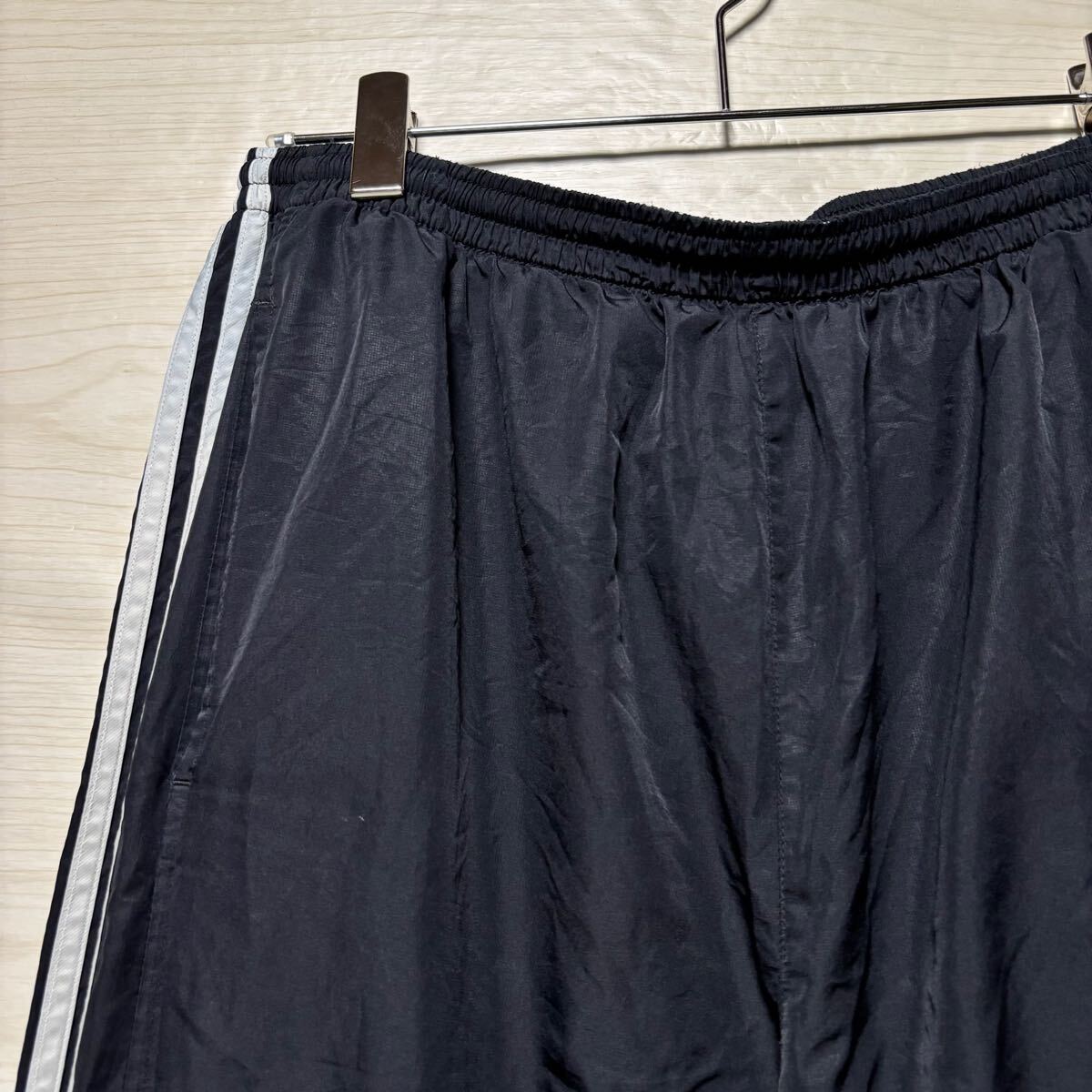 adidas アディダス ナイロンパンツ シャカパン イージーパンツ ウエストゴム ワンポイント サイズ4XO ブラック 黒 メンズ トップス (28)拍卖