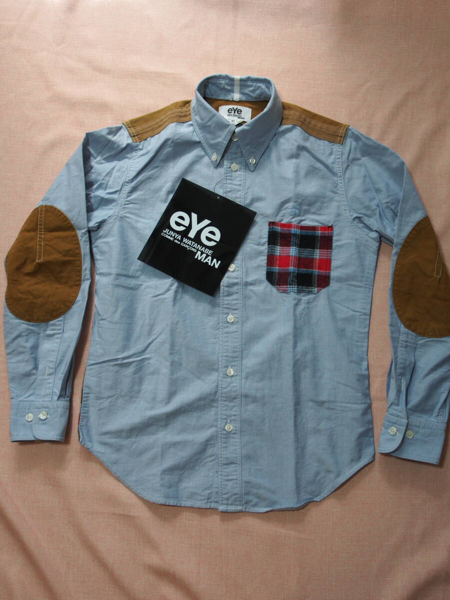 eYe COMME des GARCONS JUNYA WATANABE MAN × ブルックスブラザーズ★ボタンダウンシャツ★サックスブルー★ダックチェックXS拍卖
