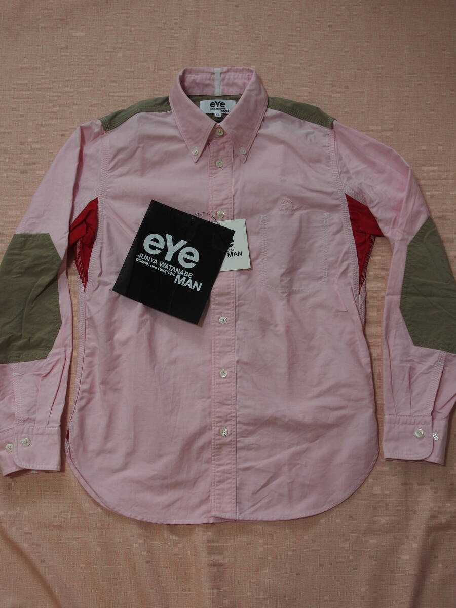 eYe COMME des GARCONS JUNYA WATANABE MAN × ブルックスブラザーズ★ジュンヤワタナベマンマン★ボタンダウンシャツ★ピンク★カーキ赤XS拍卖