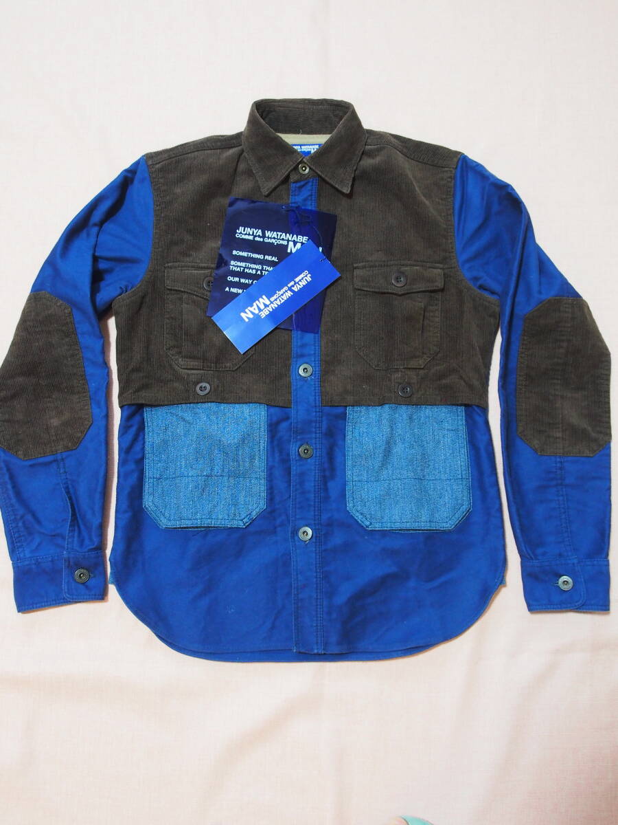COMME des GARCONS JUNYA WATANABE MAN ジュンヤワタナベマンマン・コムデギャルソン★コーデュロイ・ブルー厚手シャツジャケット拍卖