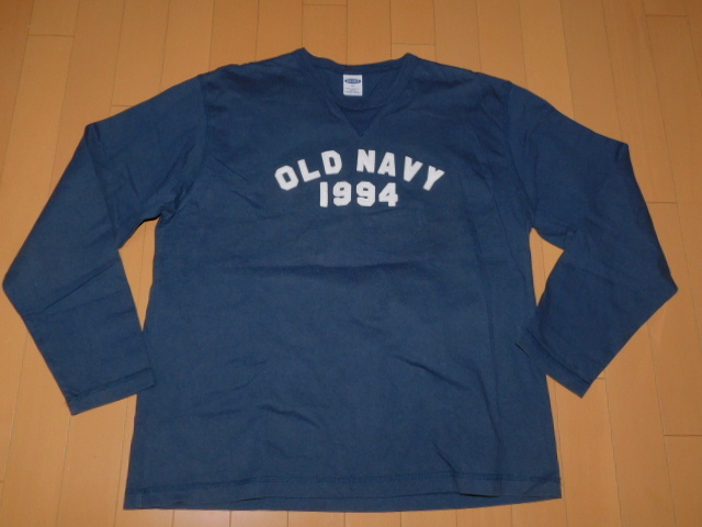 OLD NAVY★オールドネイビー美品ロングスリーブTシャツ/紺色★LL寸拍卖