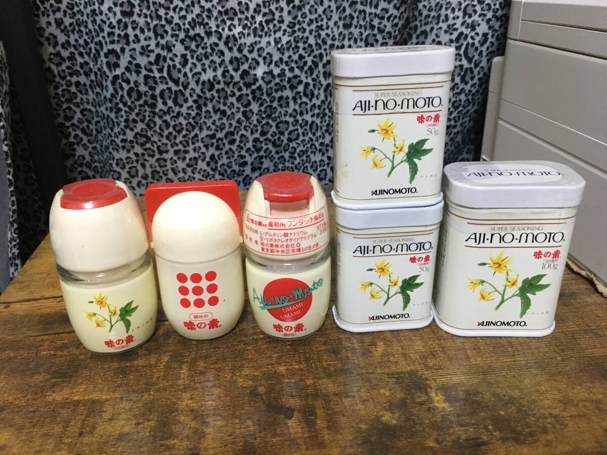 6点セット 味の素 激レア未開封 昭和レトロ ブリキ缶 ティン缶 ビン 調味料入 昭和 新品 未使用 未開封 アジノモト レトロ 骨董品 エルshop拍卖
