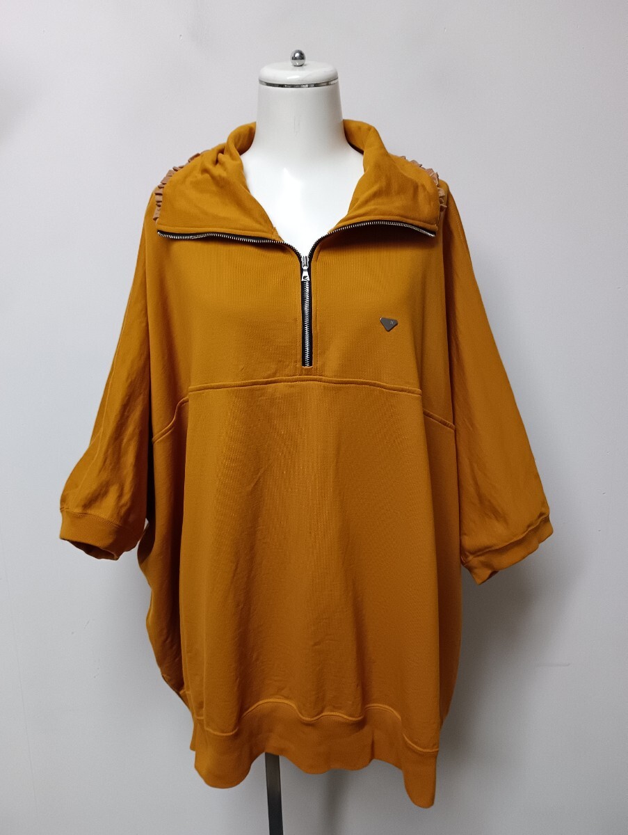 # H.A.K ハク オーバーサイズ プルオーバー スウェット 襟付き フリル ジップ 拍卖