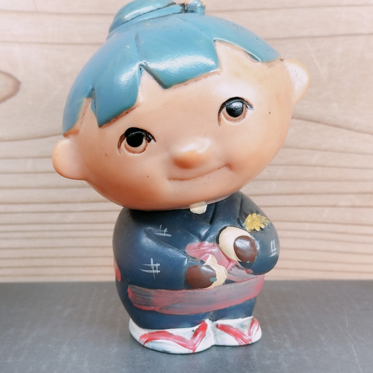昭和レトロ 手彩色 秋田銀行 アコちゃん あこちゃん ソフビ 貯金箱 マスコット 人形 ノベルティ 販促 企業物 ビンテージ フィギュア 当時物拍卖