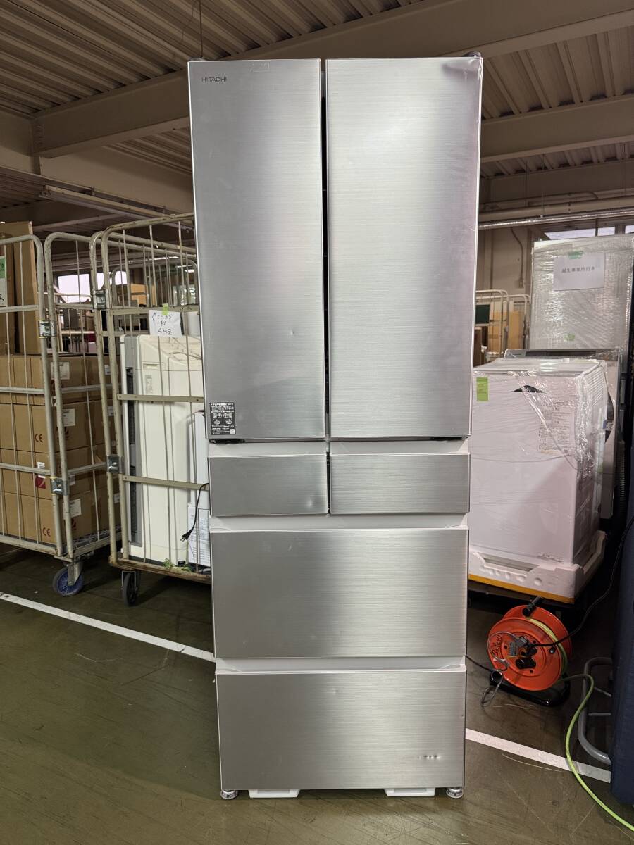 未使用 2023年製 6ドア 冷蔵庫 540L 幅65cm 観音開き フレンチドア まるごとチルド まんなか冷凍室 日立 R-H54TG-S(シルバー)管理YN278S拍卖