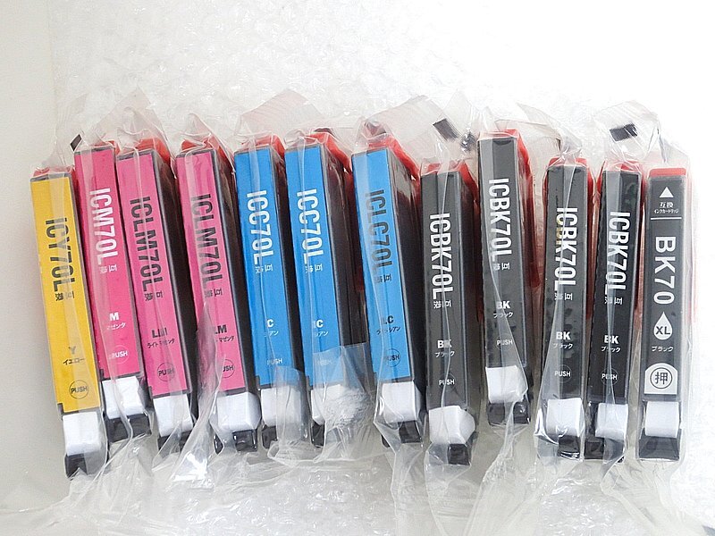 PK27090R★EPSONプリンタ★互換インクカートリッジ★IC70L★ICBK70L/ICC70L/ICM70L/ICY70L 未開封12点拍卖