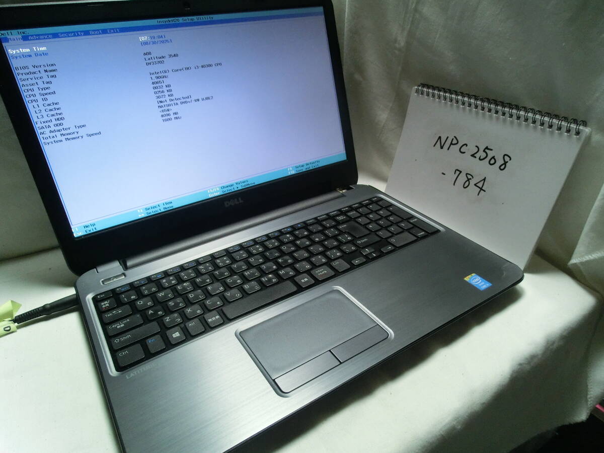 【ジャンク】DELL Latitude 3540(液晶、バッテリー不調)/Intel Core i3-4030U/メモリ4GB/ストレージ無/管:NPC2508-784拍卖