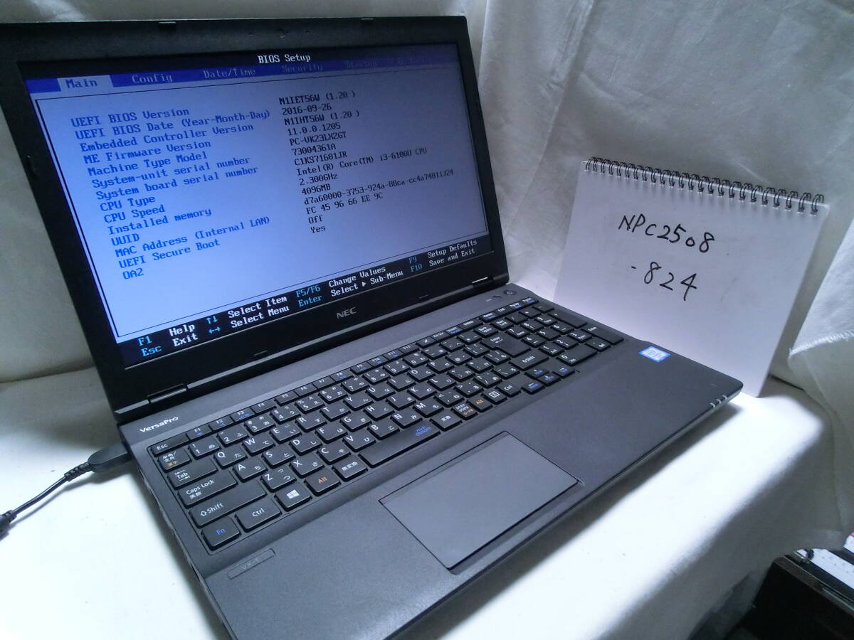 【ジャンク扱い】NEC VersaPro PC-VK23LXZGT(動作確認済)/Intel Core i3-6100U/メモリ4GB/500GB HDD/-/管:NPC2508-824拍卖