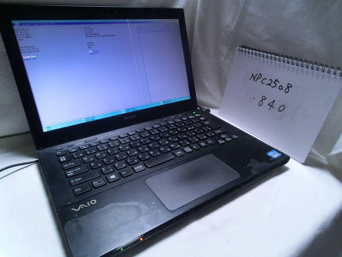 【ジャンク】SONY VAIO SVS13AB11N(液晶不調)/Intel Core i5/メモリ8GB/500GB HDD/-/管:NPC2508-840拍卖