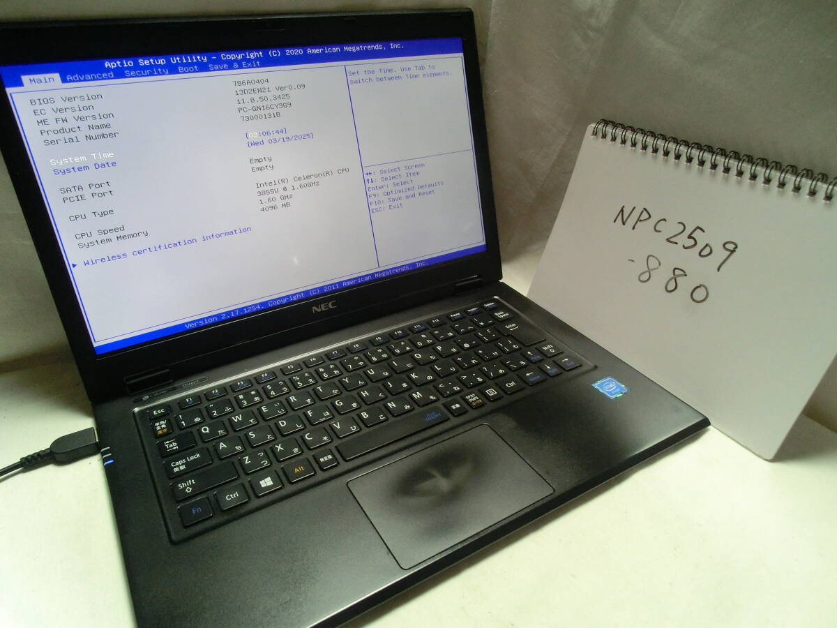 【ジャンク】NEC LaVie PC-GN16CY3G9(液晶不調)/Intel Celeron 3855U/メモリ4GB/ストレージ無/管:NPC2509-880拍卖