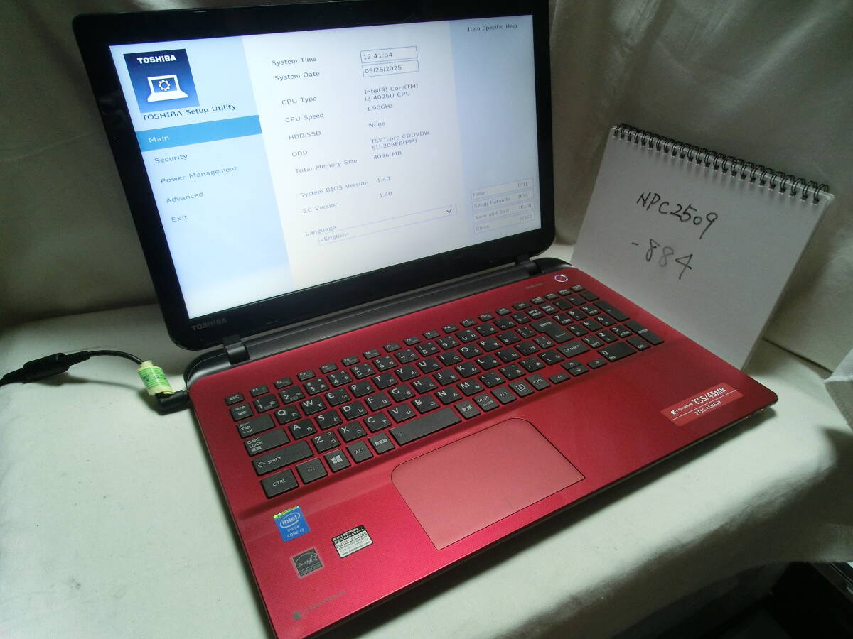 【ジャンク】TOSHIBA dynabook T55/45MR PT55-45MSXR(液晶、キーボード不調)/Intel Core i3-4025U/メモリ4GB/ストレージ無/管:NPC2509-884拍卖