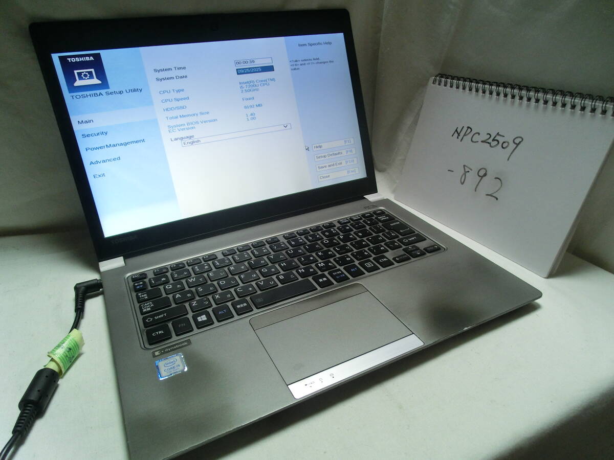 【ジャンク扱い】TOSHIBA dynabook R63/J PR63JEA4447AD21(動作確認済)/Intel Core i5-7200U/メモリ8GB/ストレージ無/管:NPC2509-892拍卖