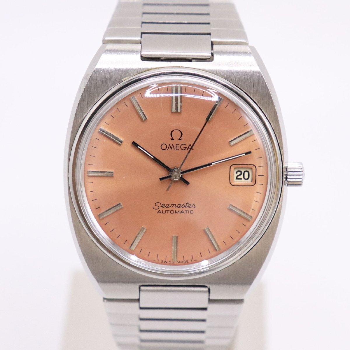 1円~ Ω OMEGA オメガ シーマスター cal.1020 166.0216 デイト 希少カラーダイヤル OH済 自動巻 メンズ 腕時計 稼働 中古 送料無料!!拍卖