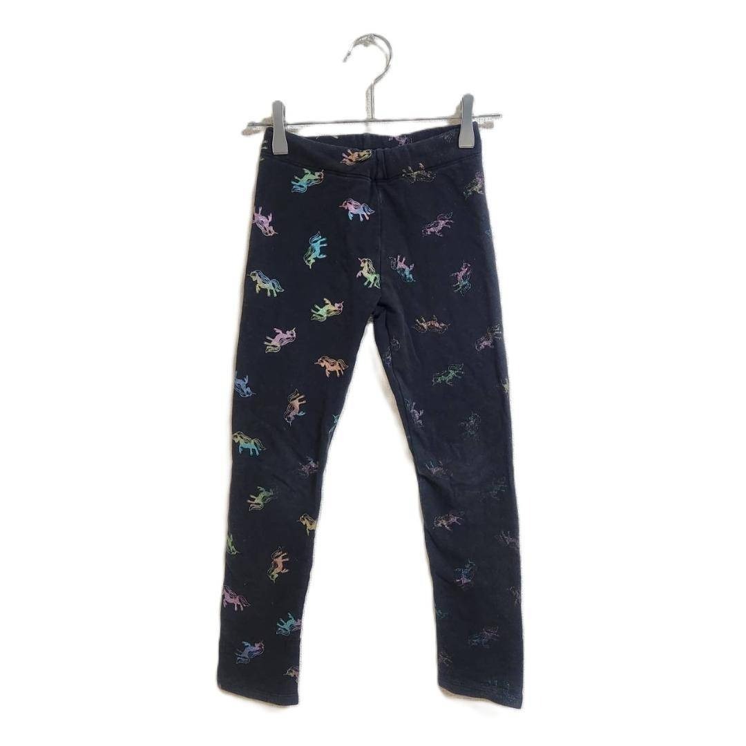 H&M レギンス キッズ 120cm ブラック ユニコーン柄 秋冬 子供服拍卖