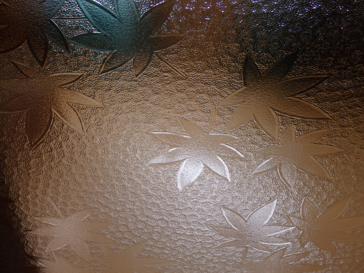 1041020■もみじ■型板ガラス■約300mm×300mm×2mm拍卖