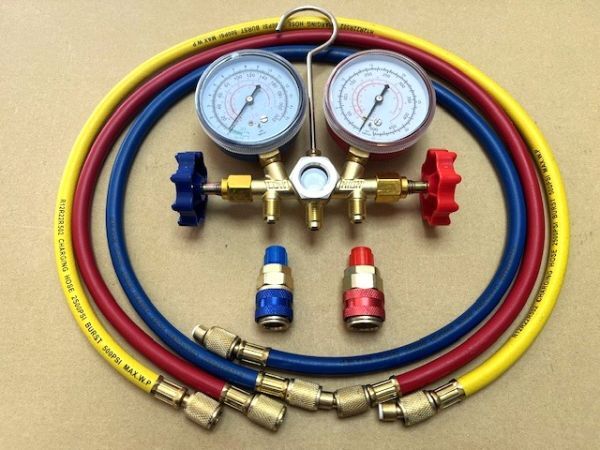 ◆送料無料!即決処分特価 マニホールドゲージ エアコンガスチャージ R12/R134★拍卖