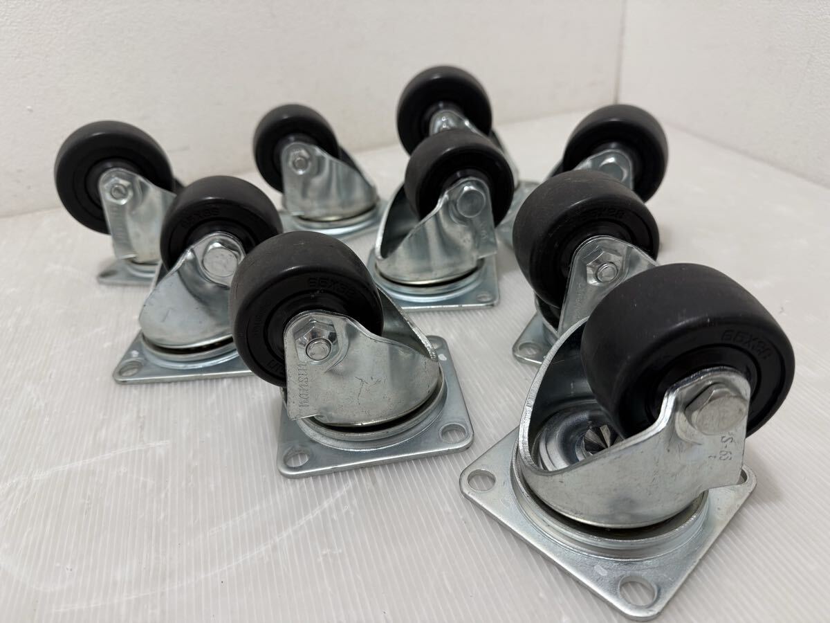 D(0918y6) nansin ナンシン キャスター まとめ売り 台車 車輪 ゴム車輪 ストッパーなし 65×38/75×38 計9個 まとめて 拍卖