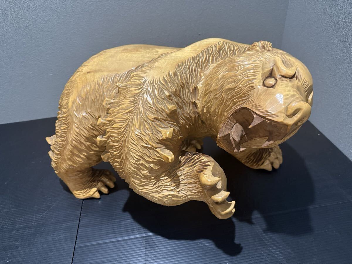 D(0918y5) 木彫り 熊 クマ くま 置物 民芸品 オブジェ コレクション 木彫り熊 総重量約8kg ※商品説明必読拍卖