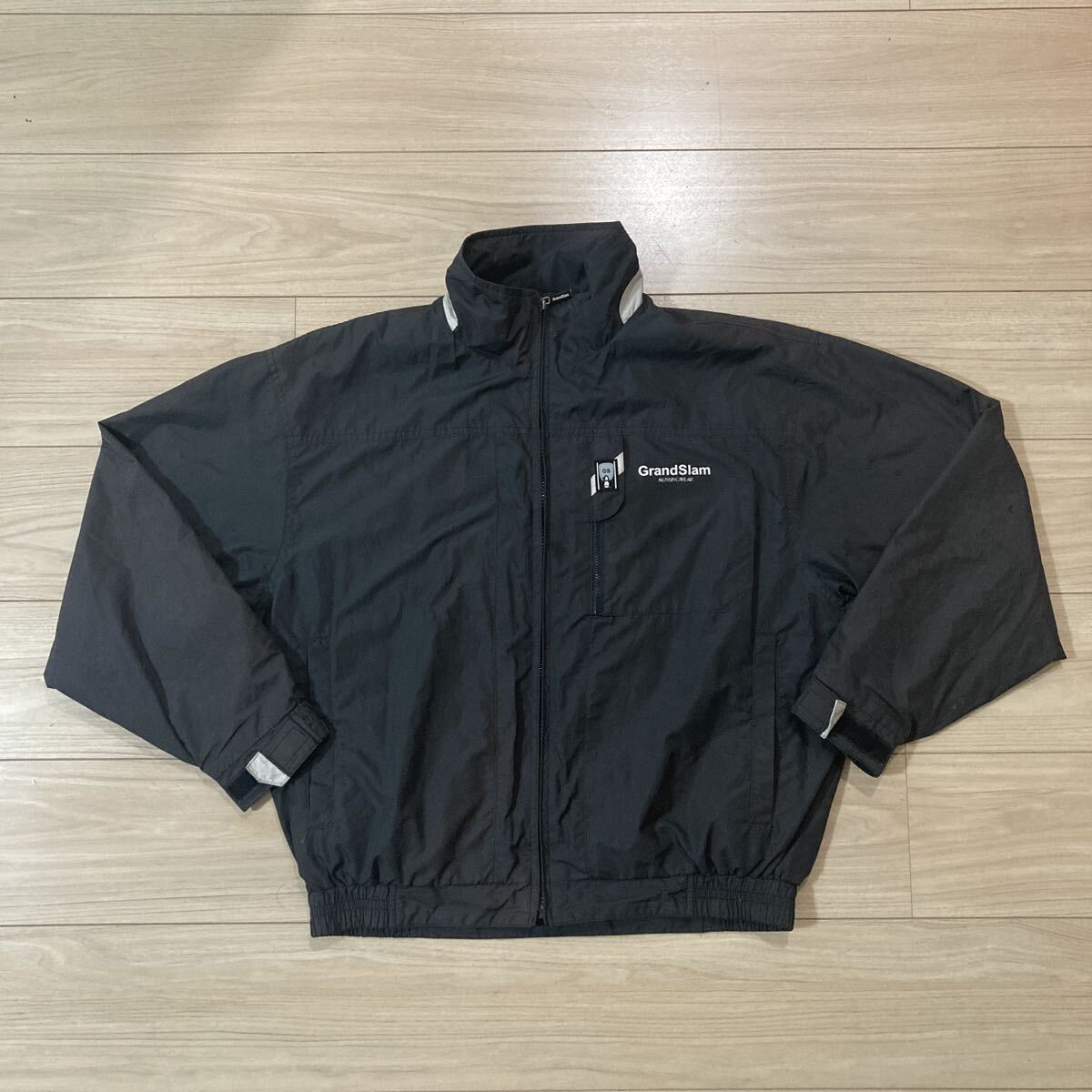 Munsingwear マンシングウェア Grand Slam グランドスラム ゴルフウェア ウィンドブレーカー ナイロンジャケット ジップアップ Mサイズ 黒拍卖