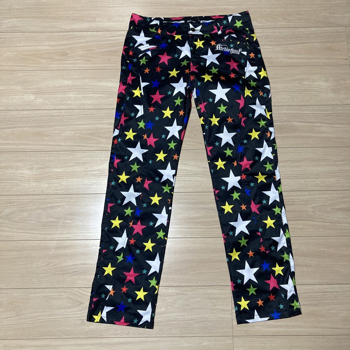 Birdie hunt バーディーハント ゴルフウェア ゴルフパンツ ズボン ボトムス サイズ34 カラフル 黒 髑髏 ドクロ拍卖