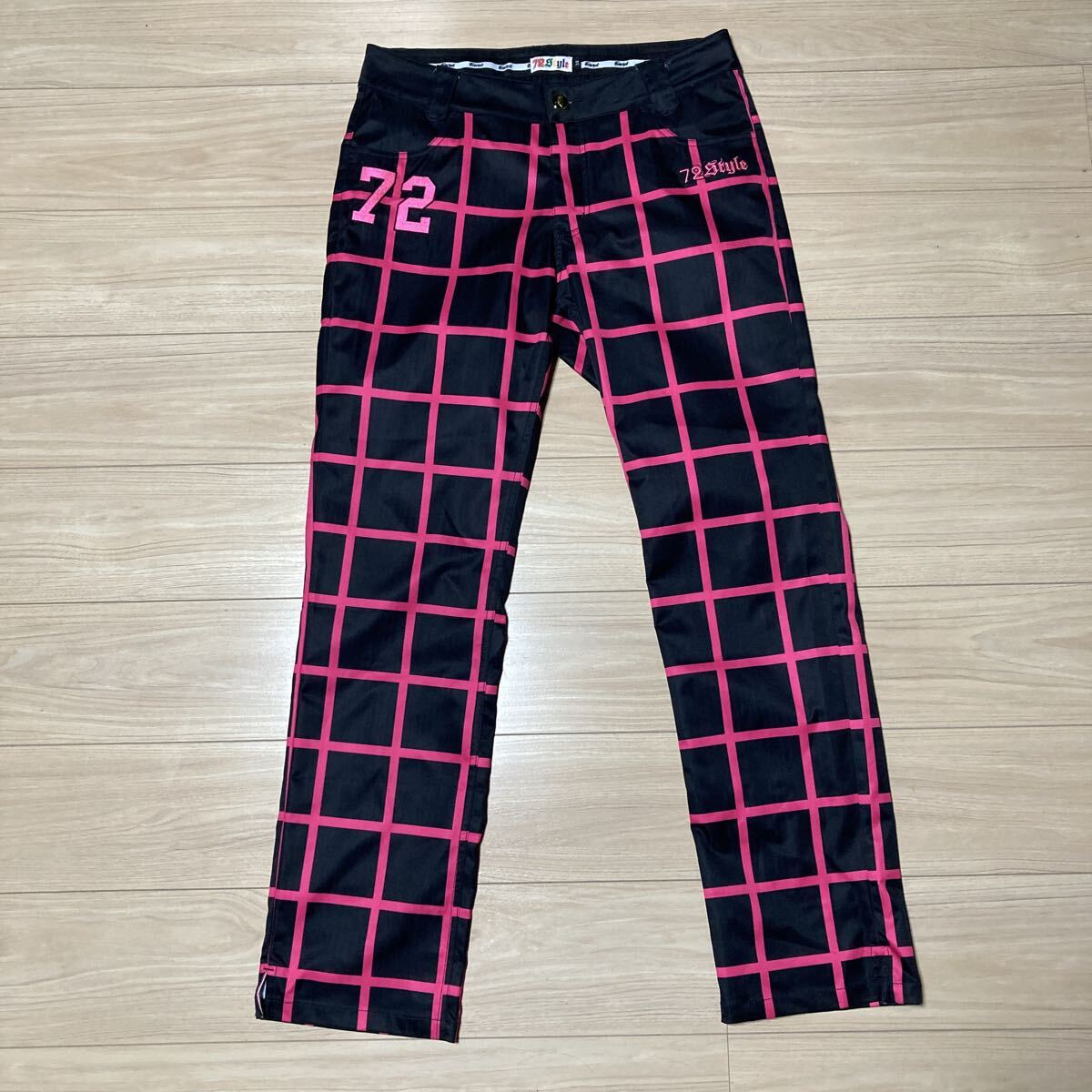 Birdie hunt バーディーハント 72style ゴルフウェア ゴルフパンツ ズボン ボトムス サイズ34 黒 ピンク 髑髏 ドクロ拍卖