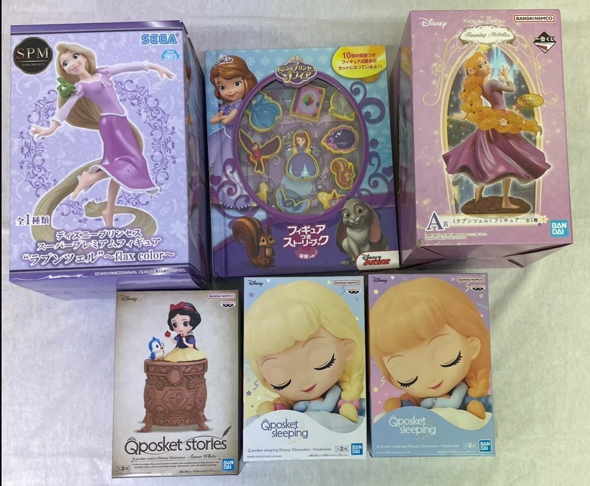 【14RIリ08002E】1円スタート★ディズニー★Disney★プリンセス★アリエル★ラプンツェル★シンデレラ★ベル★TDR★フィギュア★まとめ★拍卖