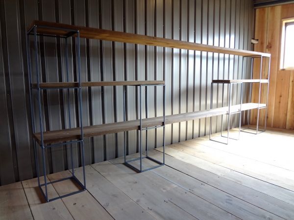 アイアンキューブフレーム 3段2個+2段2個set アイアンシェルフ オープンラック インダストリアル アンティーク 鉄脚 キャビネット拍卖