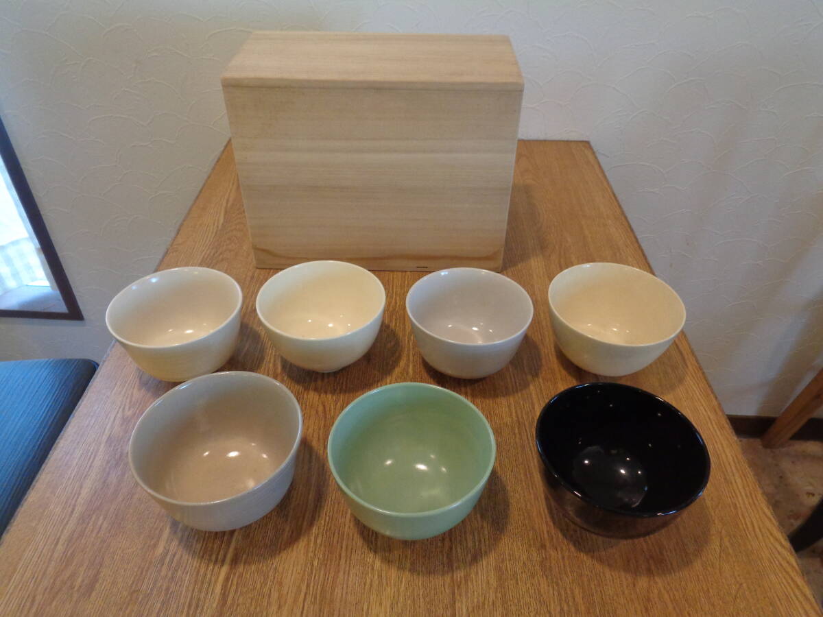 お茶道具 抹茶茶碗 数茶碗7客 未使用保存品拍卖