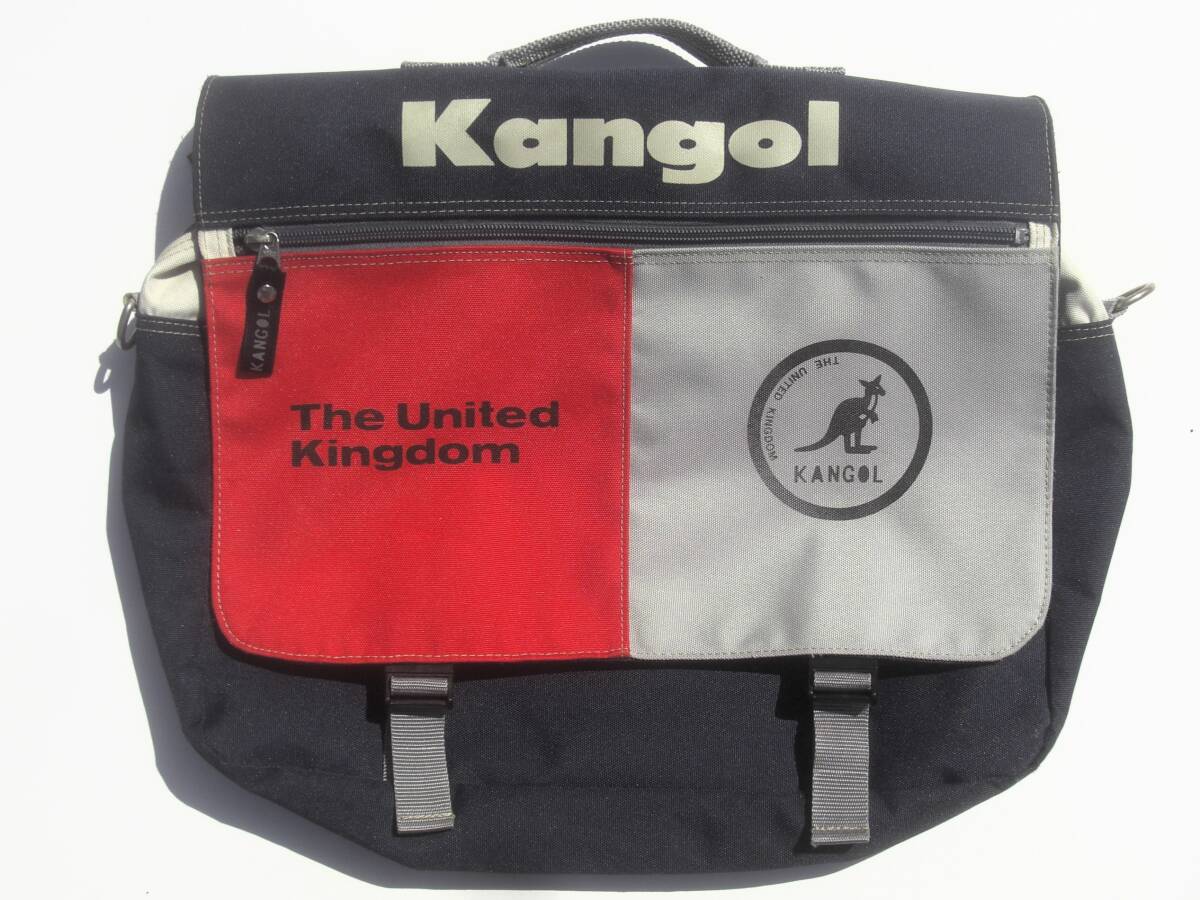 KANGOL カンゴール3WAYバッグ ショルダー ハンド リュック ネイビー×レッド×ライトグレー スクールバッグ拍卖