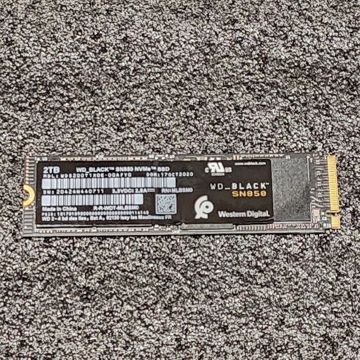 WesternDigtal WD BLACK SN850(WDS200T1X0E-00AFY0) 2000GB/2TB NVMe SSD PCIe Gen4対応 フォーマット済み PCパーツ M.2 2280 動作確認済み拍卖