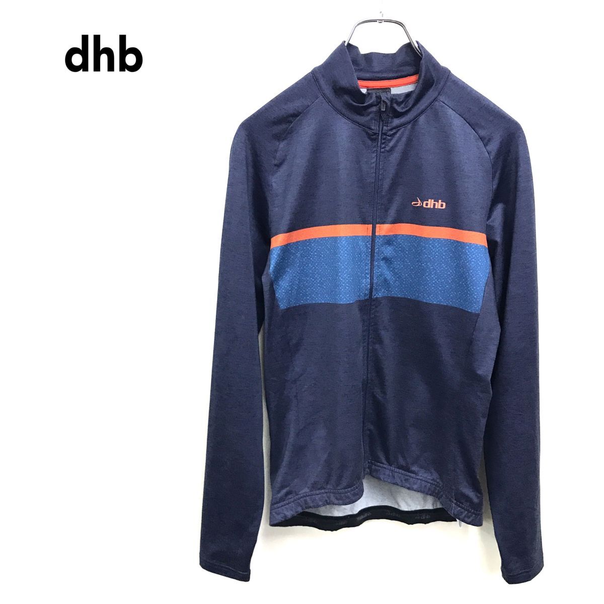 2K2108-W-N◆dhb ディーエイチビー トラックジャケット サイクルジャージ ジップアップ 長袖◆size:S ネイビー系 ポリエステル 他拍卖