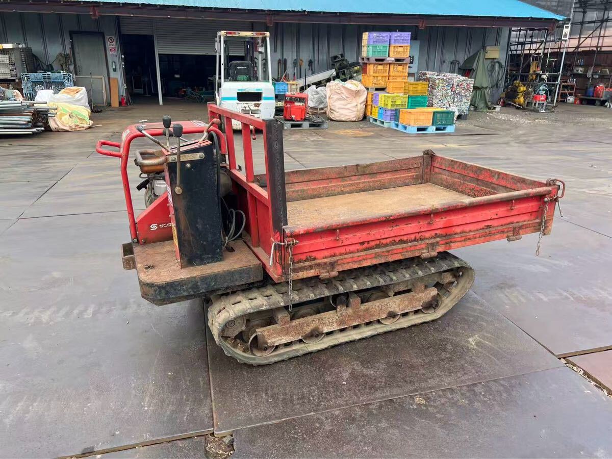 動画あり 秋田発 サンワ S200-D 油圧ダンプ クローラ運搬車 サンボーイ 最大積載量 450kg ガソリン 最大5馬力 拍卖