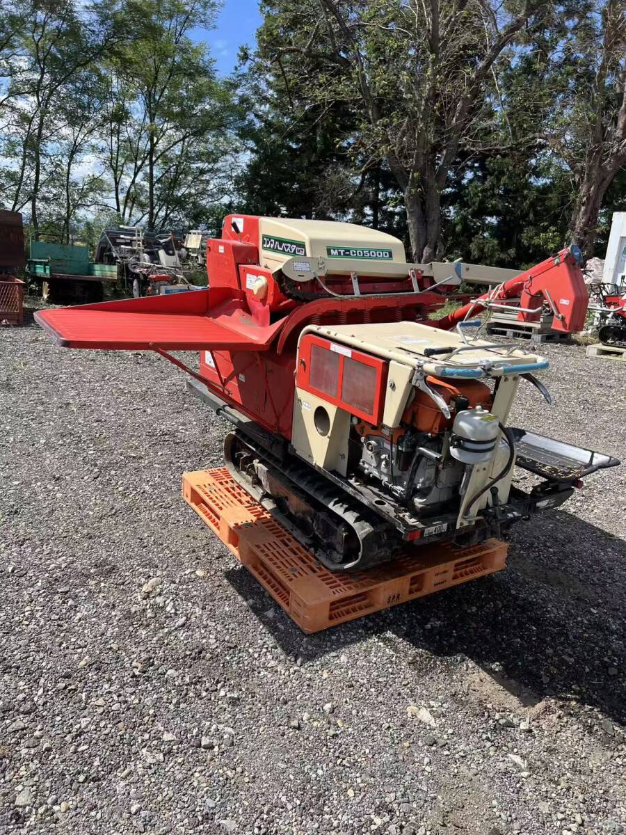 動画あり 秋田発 コンマ MT-CD500D ディーゼルエンジン E7-MH 7馬力 ダンプキャリアハーベスタ 自動脱穀機 自走式 拍卖