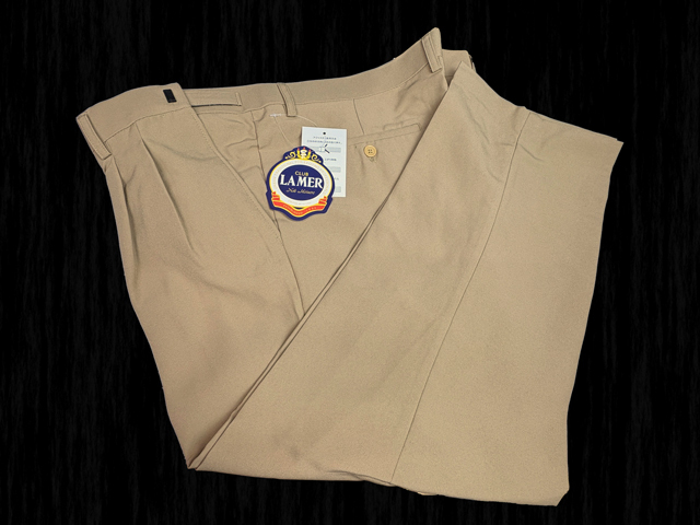 41268-1-nb472 ウエスト108-114cm 股下66cm CLUB LAMER アジャスター付スラックス 拍卖