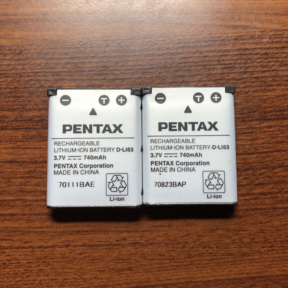 送料無料 2個セット 満充電後電圧測定 D-LI63 PENTAX ペンタックス バッテリー 純正品拍卖