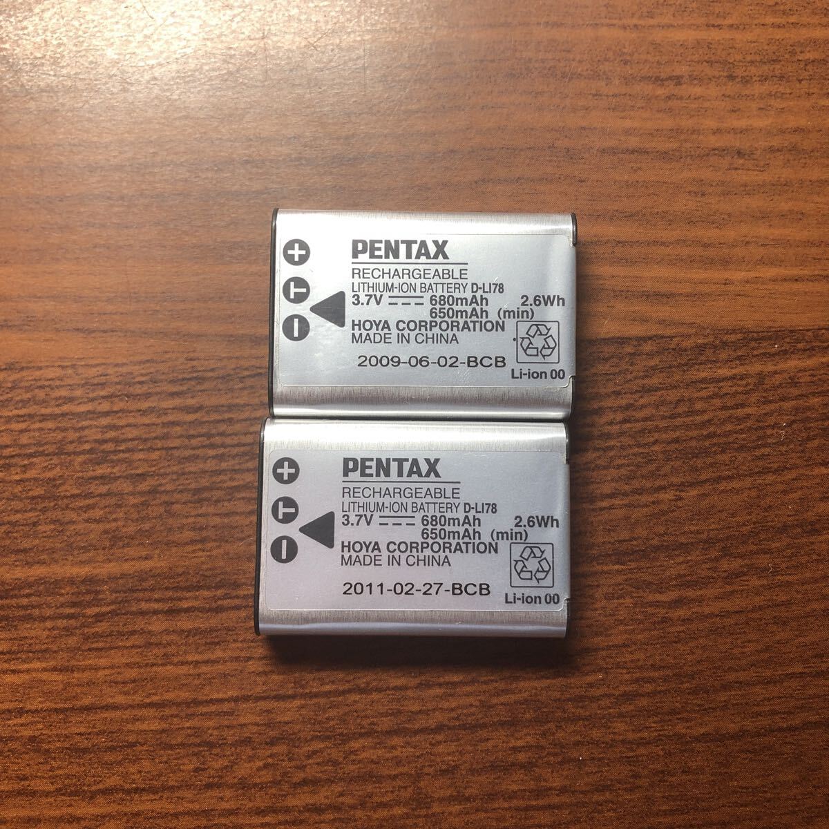 送料無料 2個セット 満充電後電圧測定 D-LI78 PENTAX ペンタックス バッテリー 純正品拍卖
