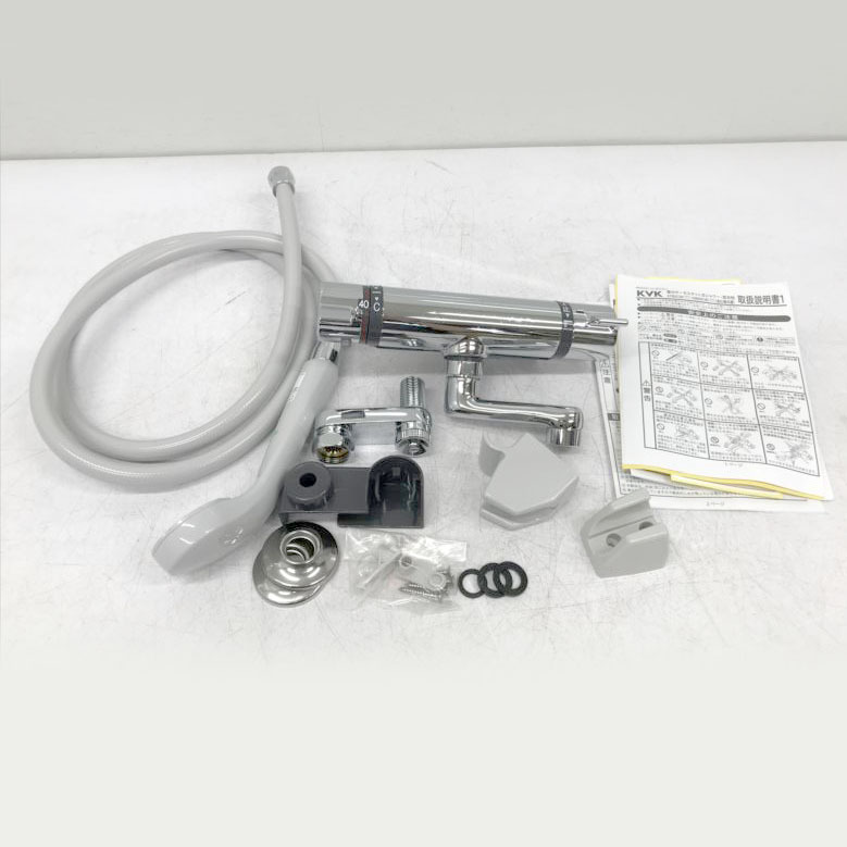 D8328YO 【美品】サーモスタット式 シャワー 混合水栓 KVK KF800TN 浴室水栓 ★ソケット1点欠品住宅設備 住まい拍卖