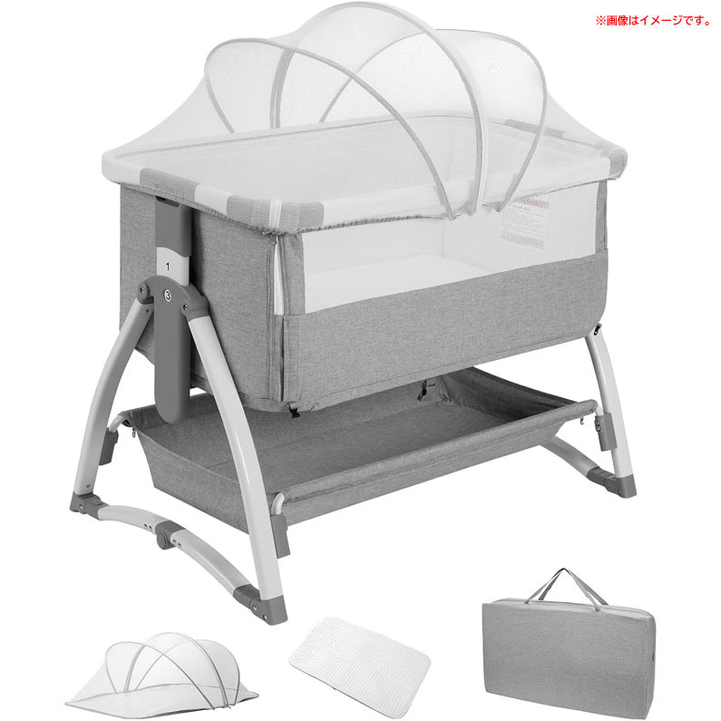 D5366YO ◆0910_6凹【アウトレット品】ベビーベッド ベビーラック ゆりかご Thinkmax 折りたたみ キャスター付き 未使用 ベビー寝具拍卖