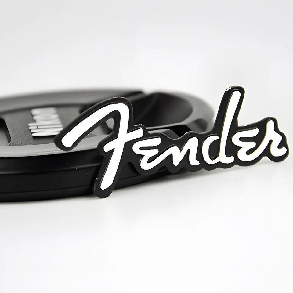 Fender フェンダー アルミ エンブレム プレート シルバー/ブラック fut拍卖