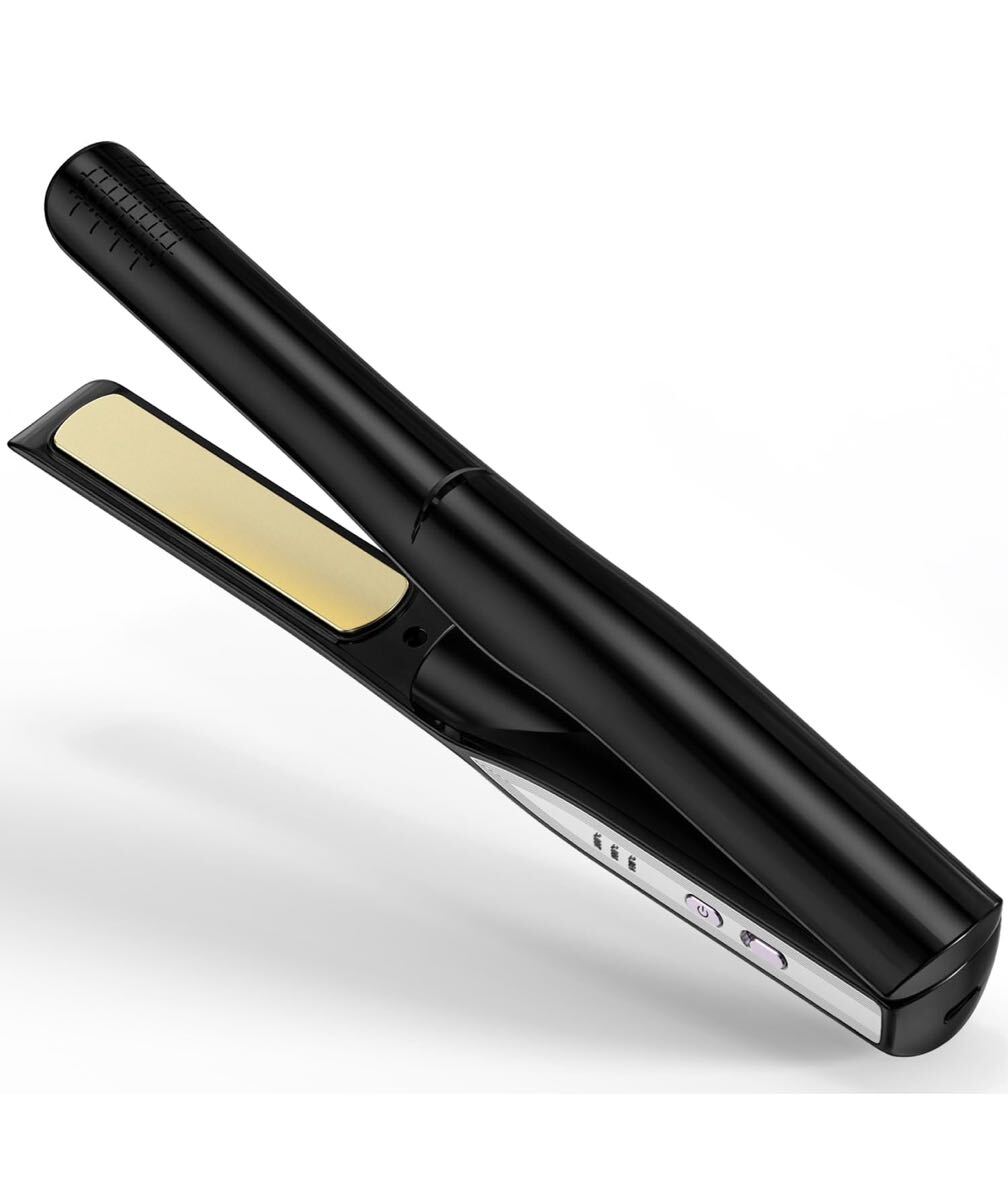 コードレス ヘアアイロン ミニ 2WAY カール&ストレートヘアアイロン 3段階温度 160/180/200℃ マイナスイオン拍卖