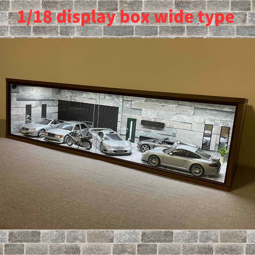 ☆1/18ガレージ・ジオラマBOXフリータイプV58☆AMG☆LED照明☆ミニカーケース☆ポルシェ☆メルセデス☆GT-3RS☆ジオラマケース☆拍卖