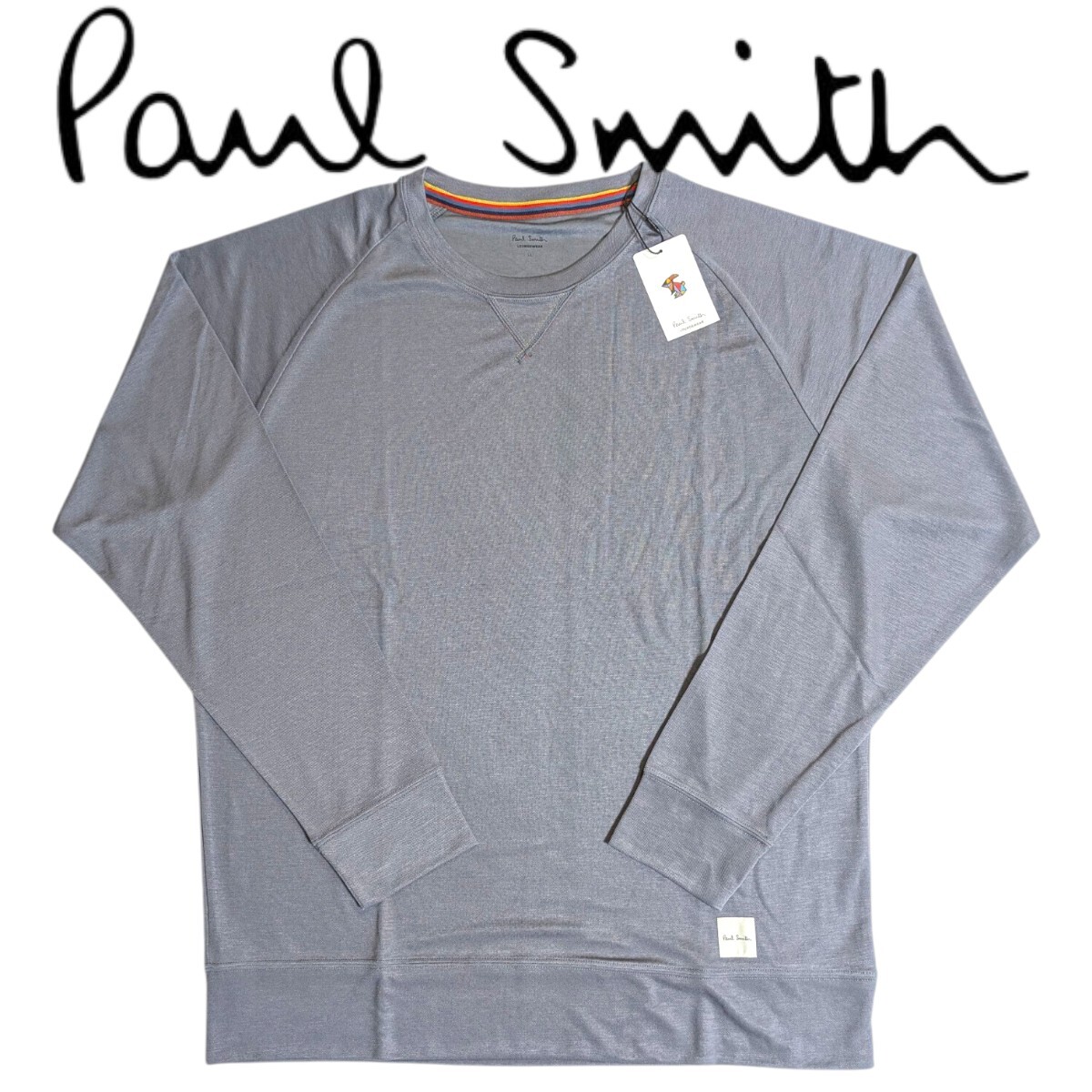 新品 Paul Smith ポールスミス 長袖Tシャツ カットソーLL アーティストストライプ ラウンジウェア グレー メンズ 男性 紳士 秋 冬拍卖