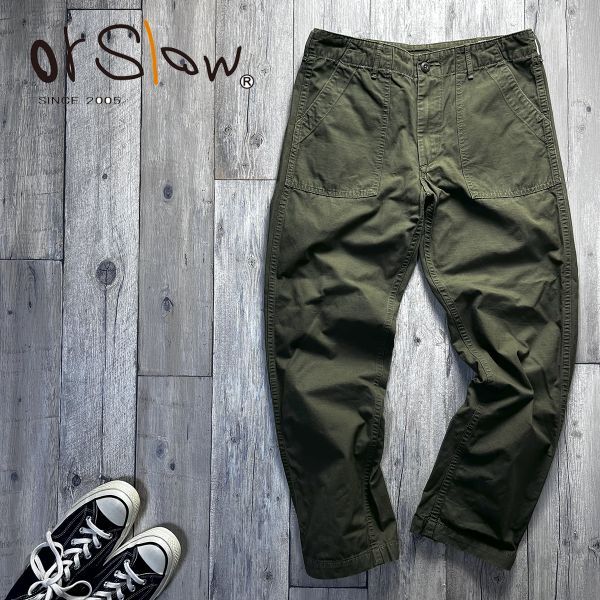 ☆orslow オアスロウ☆ミリタリー ファティーグ パンツ ベイカーパンツ size レディース 【L】S2627拍卖